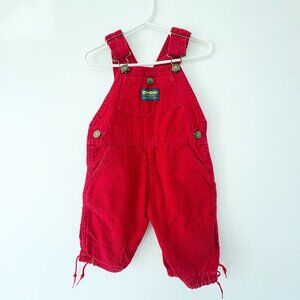 Vintage OshKosh B’gosh Vestbak Red Corduroy Overalls 3T Toddler USA Made